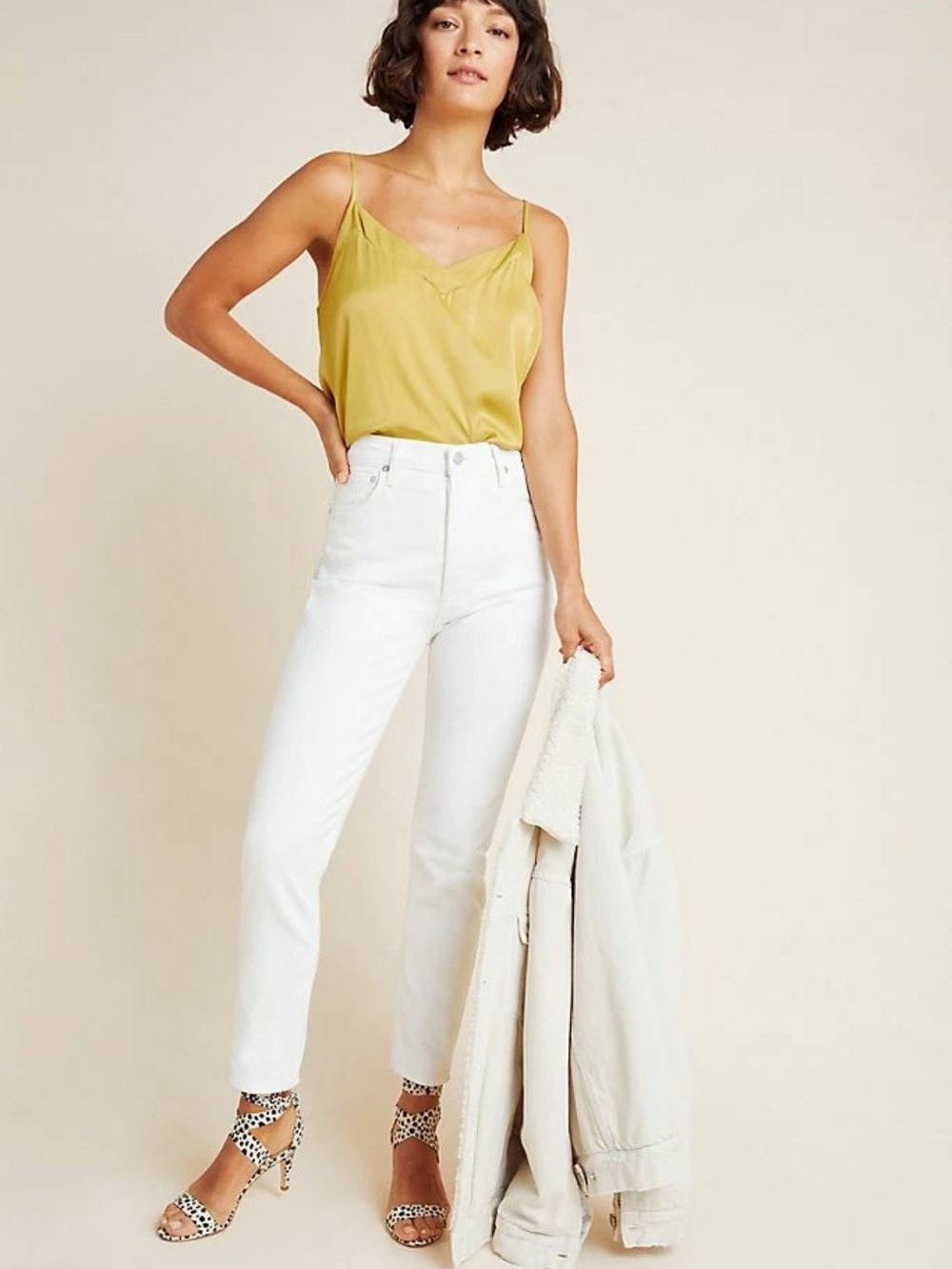 Agolde High-Rise White Straight Jeans